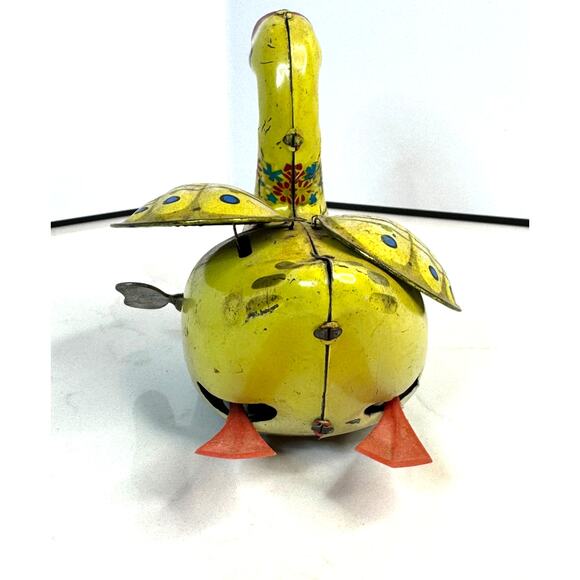 Vintage Clockwork Tin Wind Up Gosling Duck w/Key WORKS #MS98 - Picture 3 of 5
